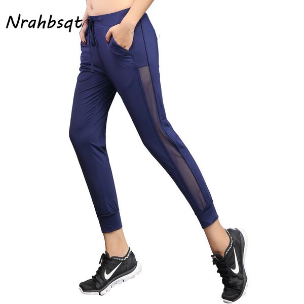 

nrahbsqt woman high waist stretch quick-drying yoga pants fitness clothing running pants gym sport women loose yp039, White;red
