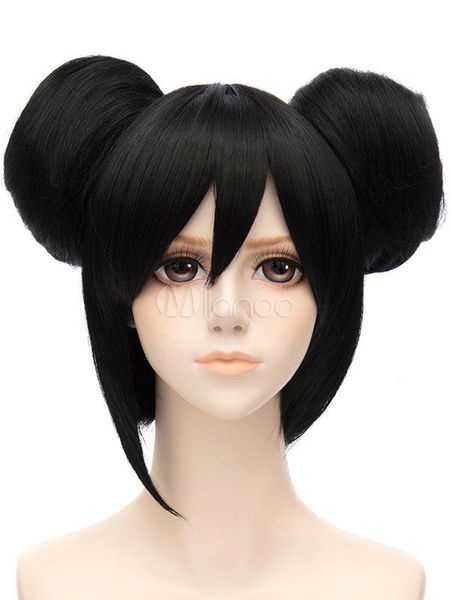 

trolls princess poppy cosplay pink red straight short wig halloween, Black