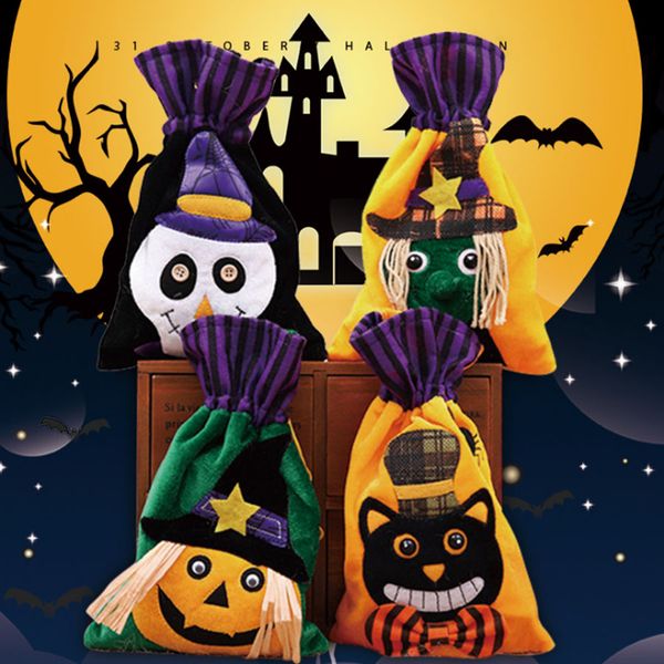 

4 types halloween pumpkin witch cat candy hand gift party decorative bag