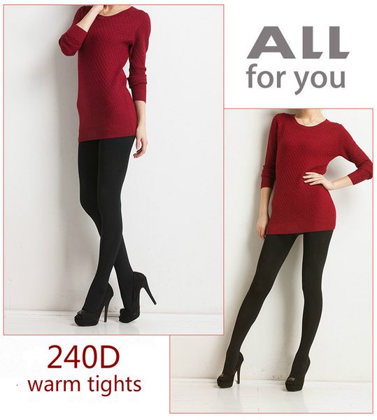 

new black fashion ladies' thick & foot pantyhose tights warm winter slim stretch pants tight 240d for girls and ladies, Black;white