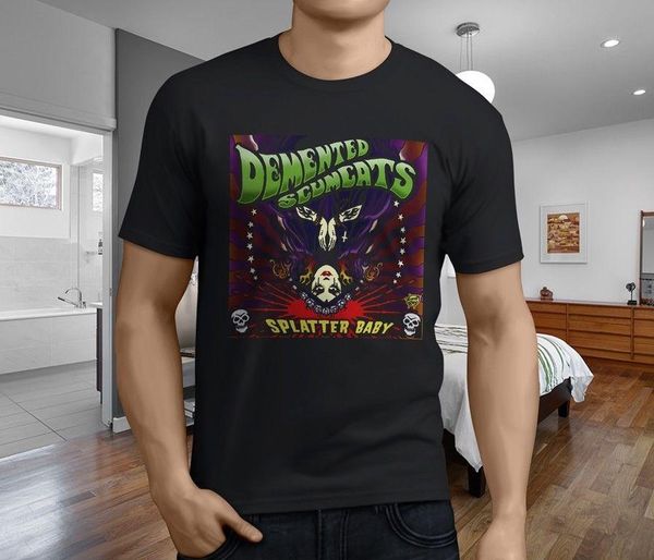 

new cool demented are go psychobilly punk rock mens black tshirt s-3xl, White;black