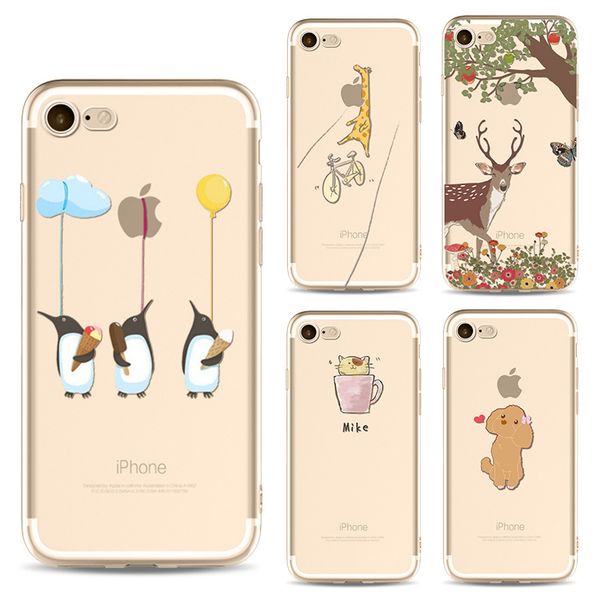 

personalized creative iphone 7plus painting mobile phone protective cover tpu soft case cover wholesales for iphone e