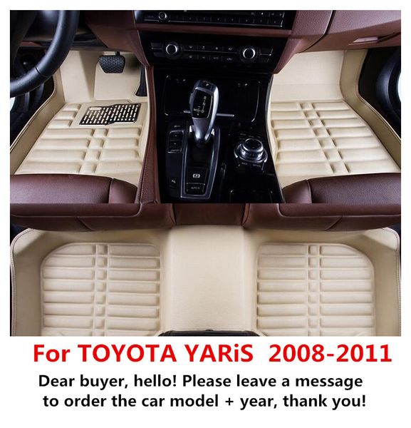 2019 For Toyota Yaris 2008 2011 Waterproof Mat Car Floor Mats