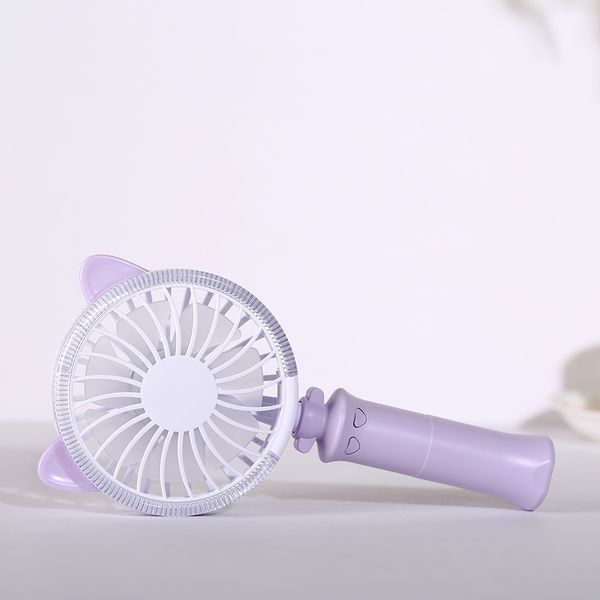 

2018 new arrival twisted cat usb rechargeable handy fan deskcolorful night light hand usb fan portable battery usb fan