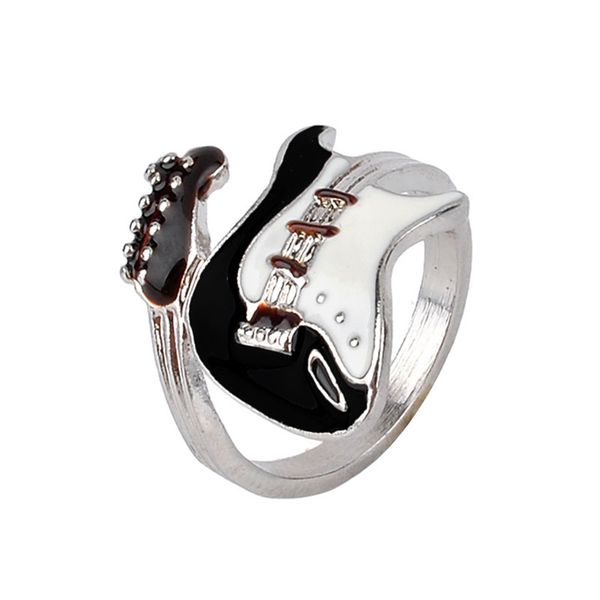 

style fashion rock finger lnrrabc jewelry electric guitar ring personality alloy women ring men punk, Golden;silver