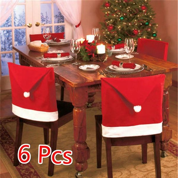 6шт домашнего декора Рождественский стул устанавливает нетканые ткани обивки Рождественский товар
