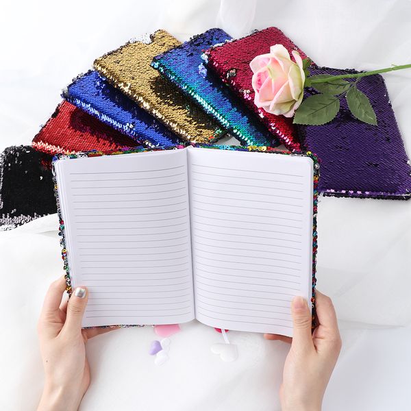 

unicorn mermaid sequins diary notpaper glier notepad diy school office writing stationery supplies