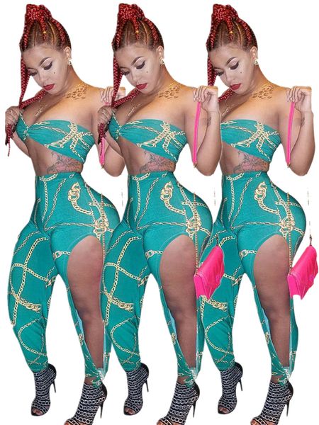 

сексуальный ночной клуб из двух частей костюм классический цепи печатных выдалбливают брюки костюм платье сексуальный из двух частей наряд n, White