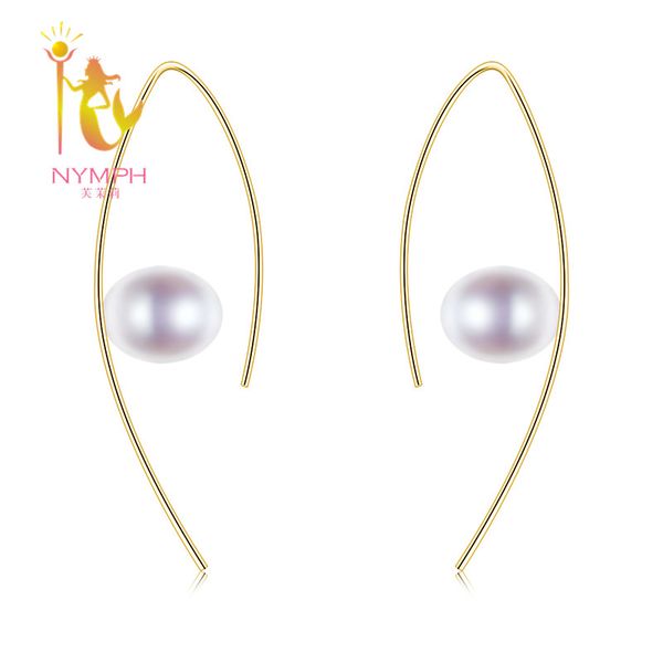 

nymph] freshwater pearl earrings 925 sterling silver real pearl jewelry 2017 new trendy birthday gift fine jewelry eye [e216, Golden;silver