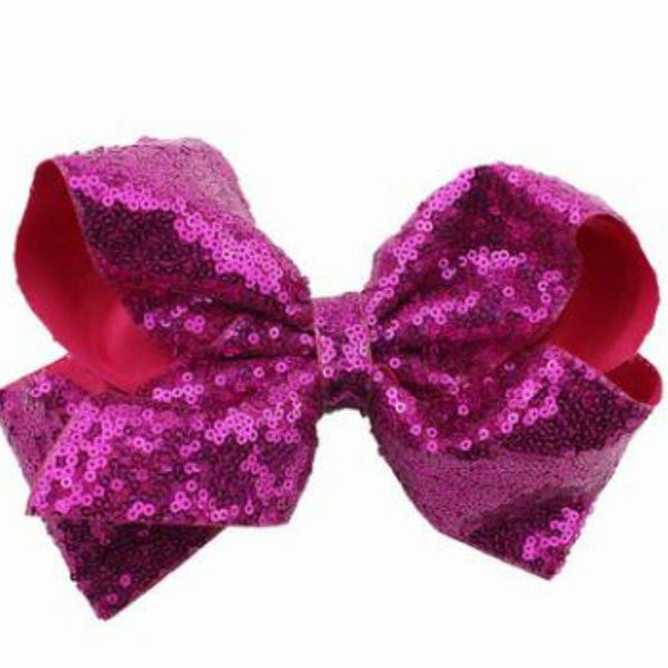 8/" Large Hair Bows Girls Diamante Hair Bow Pink Puple Blue Hair Clip Accessories