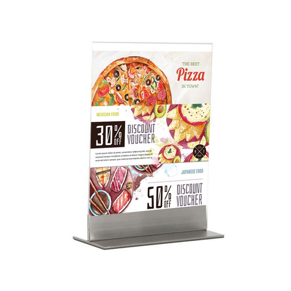 Branco Prateado Metal Poster Stand KT Placa Titular Cartaz Exibição de Publicidade Cartaz Stand KT Placa de Exibição Rack de Menu Titular Suporte Titular Sinal