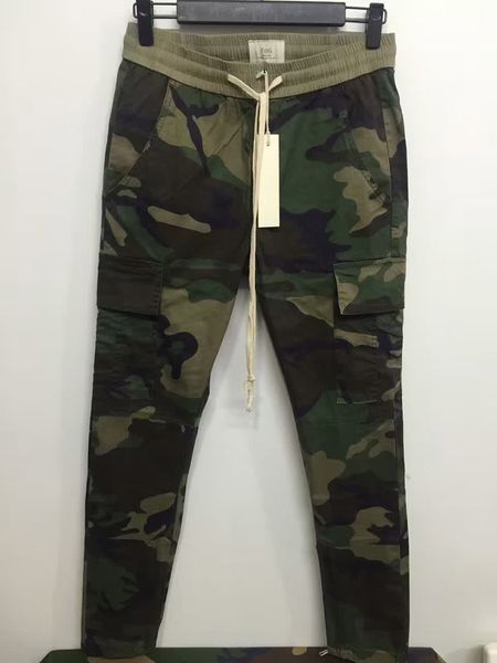 

New S-2XL urban brand-clothing chinos kanye west camo camouflage trousers joggers men FOG FEAR OF GOD cargo side zipper pants