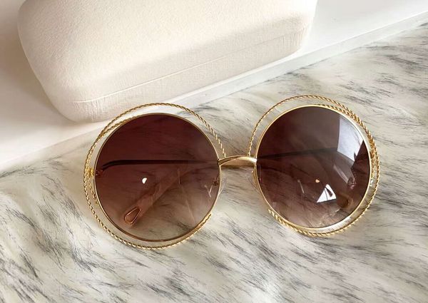 

женщины 114 золотой металлический каркас градиент коричневый круглые солнцезащитные очки sonnenbrille мода солнцезащитные очки гафа де соль, White;black