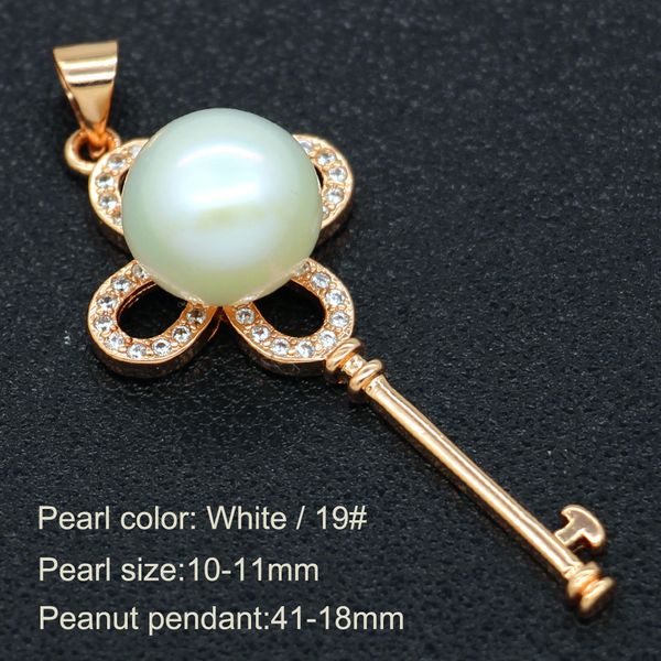 

10-11mm freshwater pearl necklace pendant copper pearl pendant bracket (pearl comes in a variety of colors), Bronze;silver