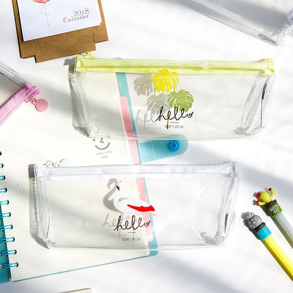 

cute kawaii transparent bird pencil case pencil bag for kids gift korean statioerny