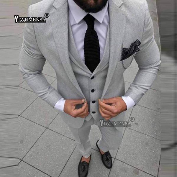 

yiwumensa traje de novio de boda hombre grey men suits working smoking suits mens for wedding formal man suit slim fit tuxedo, White;black