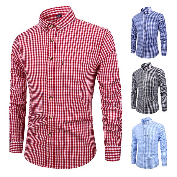 

2018 men's small plaid dress shirts male long sleeve slim fit business casual cotton shirt, White;black