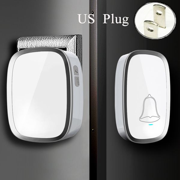 

eu/us plug wireless doorbell waterproof smart 36 melody led ring door bell ac 110 v220v 1 push doorbells button receivers