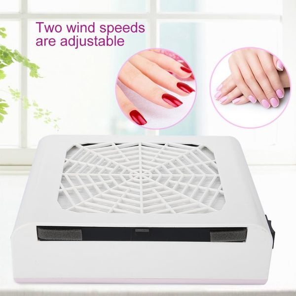 

48w nail art powerful nail dust suction collector makeup tools adjustable art salon suction vacuum cleaner machine, Silver