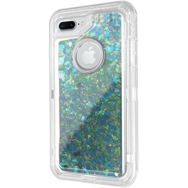 

wholesale liquid sand sparkling for designer phone cases iphone 8 plus hybrid 3in1 robot case tpu+pc full protective defender case