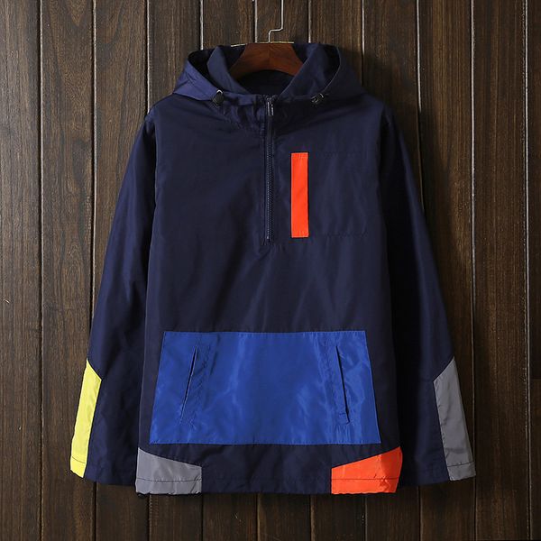 

мужчины пуловер лоскутная куртка пальто ветровка мода мужской туризм спортивные куртки ветрозащитный повседневная одежда, Black;brown