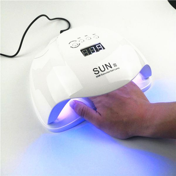 

dual light uv lamp high powder 54w sunx nail dryer machine curing uv gel led nail lamp polish tools with 99s timer lcd display