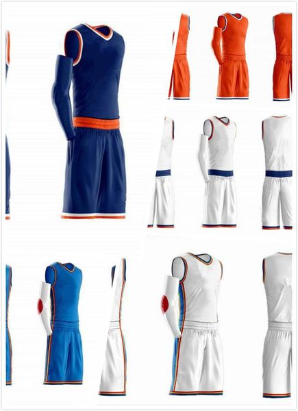 Satılık 2018 yeni spor basketbol takım elbise turuncu mavi beyaz ücretsiz kargo boyutu S-4XL