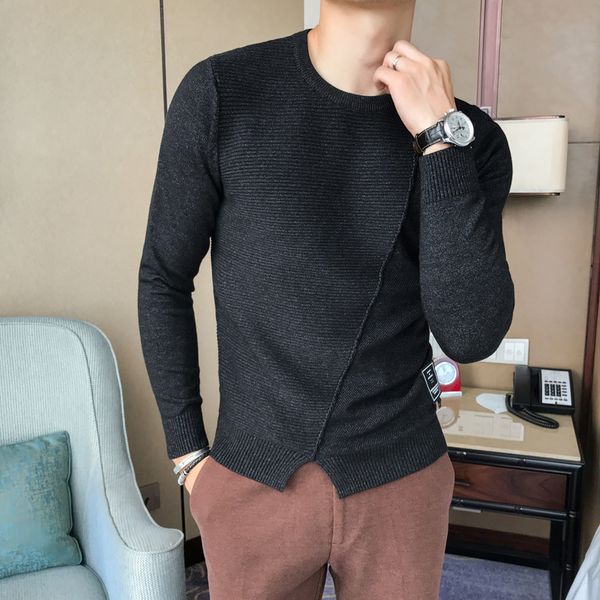 

sueter де hombre slim fit свитер для мужчин черный зимняя одежда корея fahsion свитер платье ropa де hombre 2018 пуловеры для мужчин, White;black