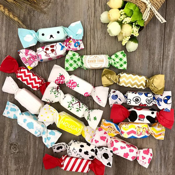 

50pcs/set cute cartoon nougat wrapping paper candy bag cookie gift box party wedding xmas decoration 12.5*9cm