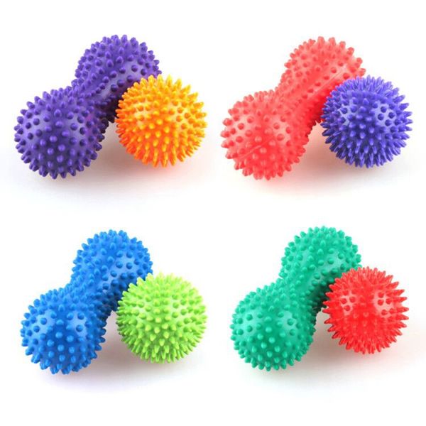 

peanut massage ball relax muscle fitness exercise ball spiky trigger point relief muscle leg pain stress pilates balls handballs