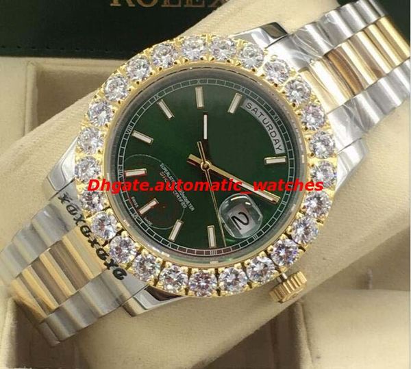 

New Style Luxury Watches 2 Style Two Tone 43mm Mens 18k Yellow Gold Diamond Dial/bezel Automatic Fashion Men's Watch Wristwatch