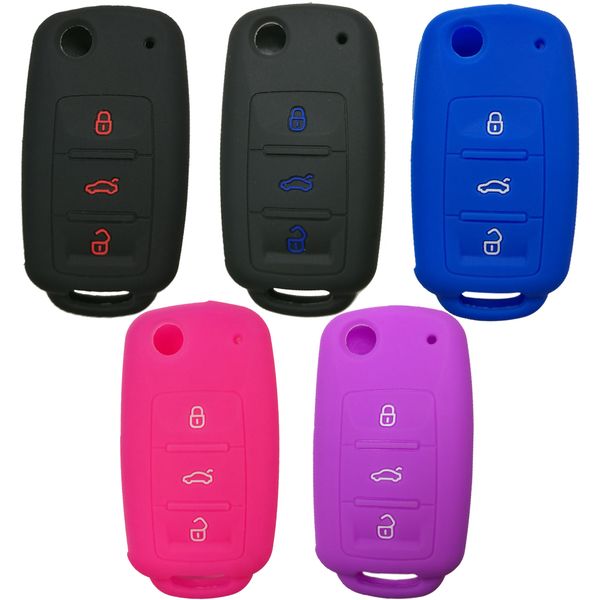 

Резиновый флип 3 кнопки брелок крышка дистанционного кейс Keyless Protector Куртка для VW V