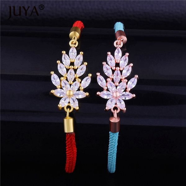 

bracelet femme 2018 new luxury zirconia crystal pendant charm bracelet for women gift handmade black blue red rope bracelets, Golden;silver
