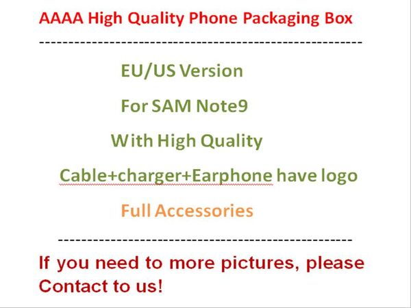 

us/eu version phone paper packaging box case for samsung galaxy note9 with full accessories