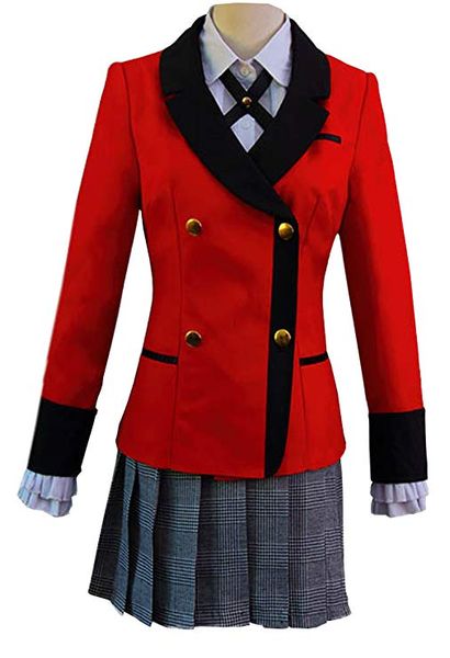 

compulsive gambler anime cosplay costume school uniform full set, Black