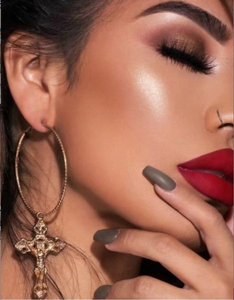 

rongho brand metal cross hoop earrings pendant for women punk jewelry gold circle earrings vintage bijoux, Golden;silver