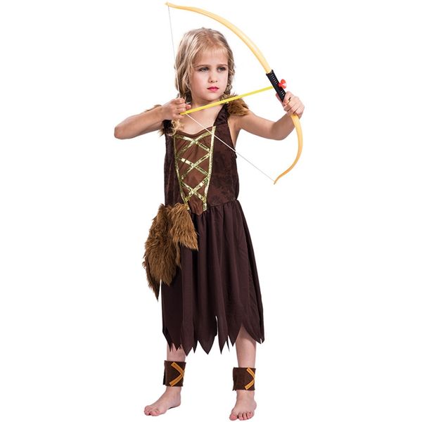 

girls viking costume kids warrior fancy dress outfit book week historical, Black;red