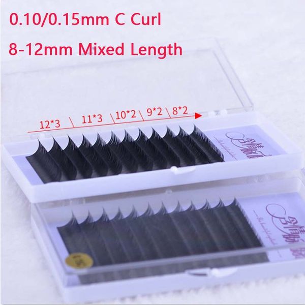 

south korean silk eyelashes extension super soft black fake false eye lash individual eyelashes 8-12mm mixed length ing