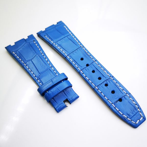 

26mm / 18mm Синий роскошный высококачественный ремешок из кожи теленка для AP Audemars Piguet