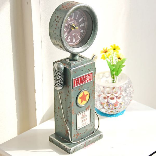 

retro self-help sales machine model creative tin table clock decoration p props handicraft furnishing articles