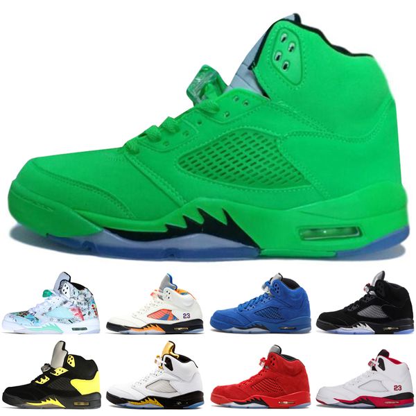 

5 5s Wings International Flight Mens Basketball Shoes Red Blue Suede White Black SUP Low Neymar China men sports sneakers designer trainers