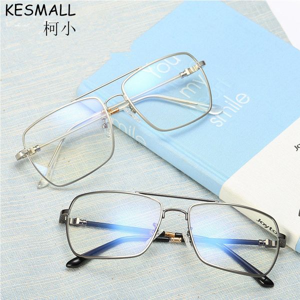 

kesmall 2018 square woman frames glasses optical myopia fashion retro vintage eyeglasses spectacle frames for men women by117, Silver