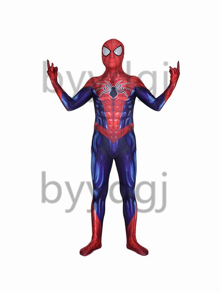 

all-new spiderman superhero spandex lycra zentai bodysuit halloween cosplay party suit delivery, Black;red