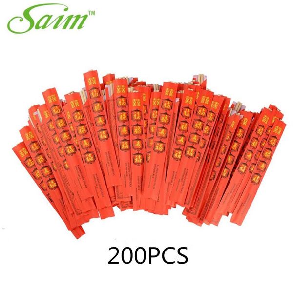 

200pairs/bag 22.5cm new chinese disposable bamboo chopsticks wooden fu symbol chopsticks individually wrapped wholesale