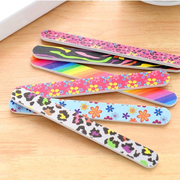 

nail buffers file random print durable buffing grit sandpaper for manicure natural nails files makeup cosmetic tools 5pcs/set