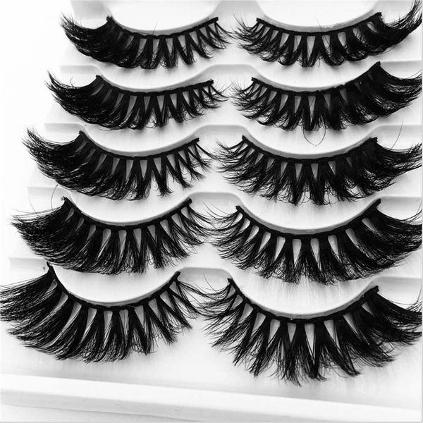 

5 Pairs/box Artificial Mink Lashes False Eyelashes #G808 Natural Long Full Strip Lashes Eyelash Extensions Handmade Faux Cilios