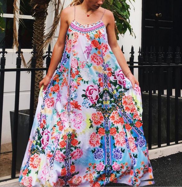 

сексуальные женщины чешские платья спагетти ремень пляжный отдых макси платье спинки лето флора печатных длинные платья, Black;gray