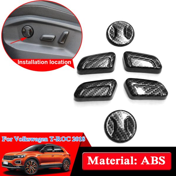 Carro estilo ABS Cromo Assento Ajuste Ajuste Cobertura Interna Acessórios Para Volkswagen VW T-Roc 2018 Autocolantes