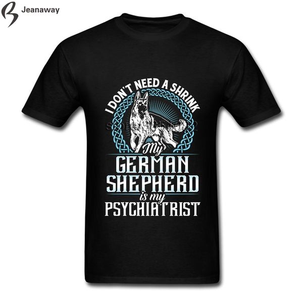 

crazy my german shepherd men tshirts short sleeve full cotton crewneck summer hip hop t-shirt, White;black