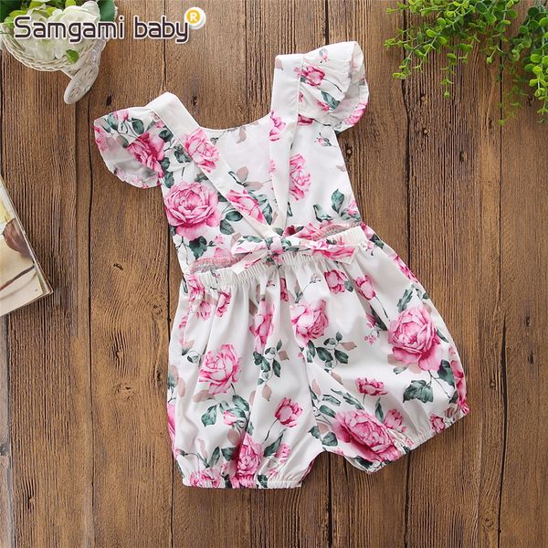 

INS baby children's clothing 2018 new summer onesies cute girls baby-flower lace one-piece 18305